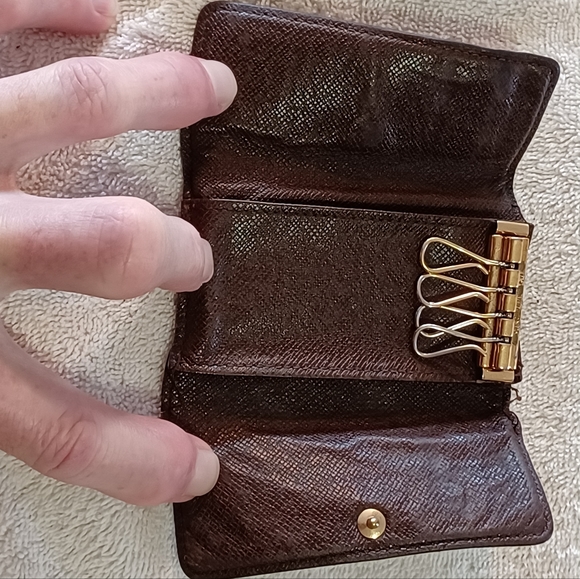 Louis Vuitton Key Holder with all 4 Hooks GUC Brown Damier Pattern Gold Snap - Picture 3 of 8